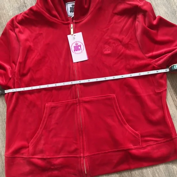 💋Juicy Couture set bling sequins red velour 2 piece set sz XL NWT - Picture 15 of 17